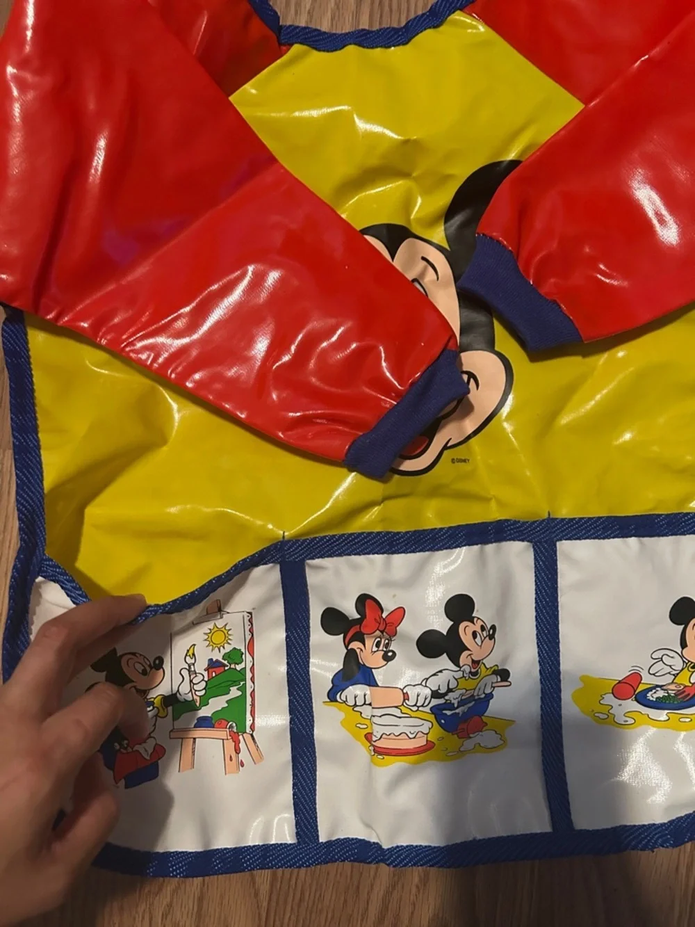 Disney Mickey Long-Sleeve Waterproof Bib - Yellow, Red & Blue